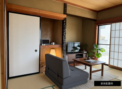 和室を書斎にした例です。家具は含みません。