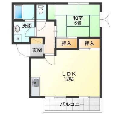 静岡県静岡市清水区 エバーグリーングリーンせせらぎA102の間取り図