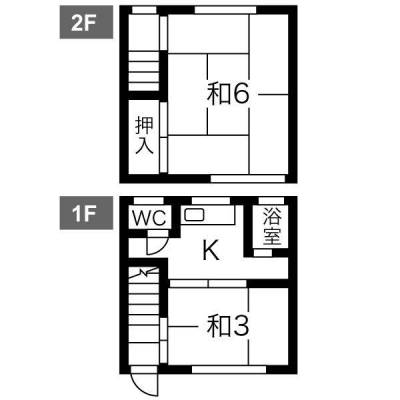大石アパート1・2階（兵庫県神戸市兵庫区）の間取り図