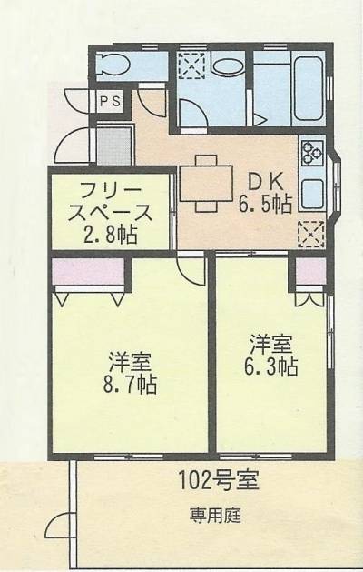 神奈川県厚木市 アカリサンパーク１０２の間取り図