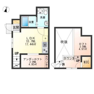 ３層スキップフロアで広く使えます。