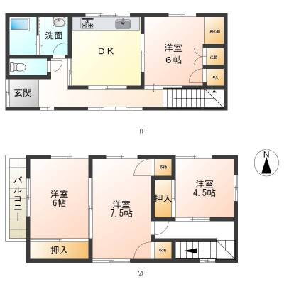 愛知県一宮市 戸建 一宮中島の間取り図