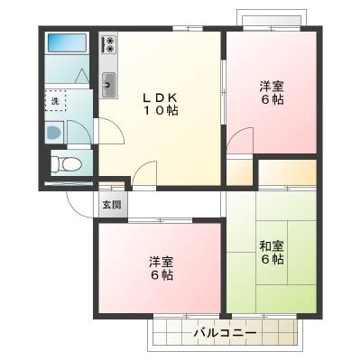 神奈川県南足柄市 グリーンサイドマンション203の間取り図