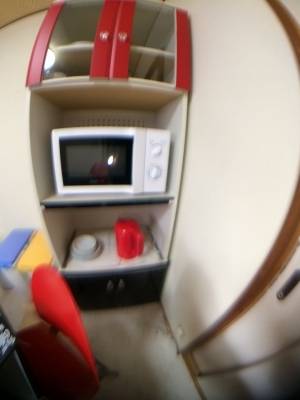 レンジと赤い電気ポット