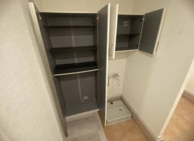 ペットの足洗い場と収納