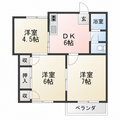 家賃をおさえて広さをも確保した3DK