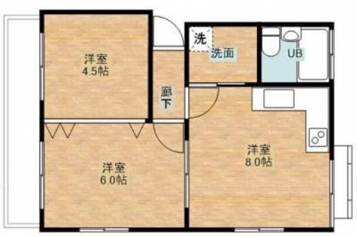 富山県富山市 第３佐竹ビル201の間取り図