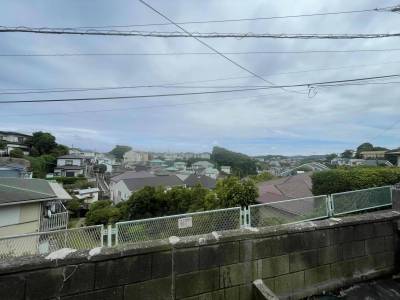 南側景色。朝、鳥の声と素敵な眺めでおはようございます。