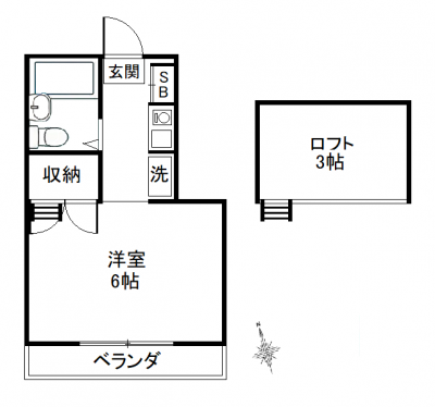 神奈川県相模原市南区 ワザーリングハイツ203の間取り図