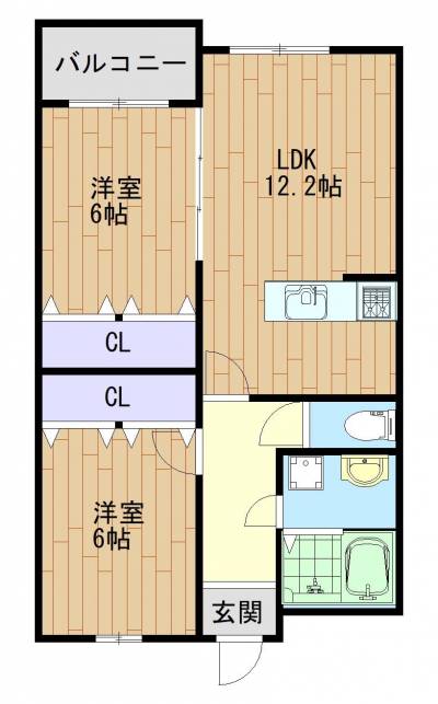 福岡県北九州市八幡西区 ブランボヌール小倉107の間取り図