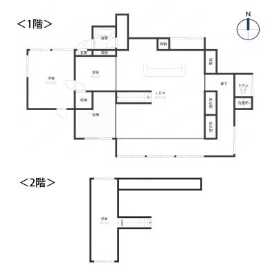 広々2LDK！吹き抜けのロフト風2階建て