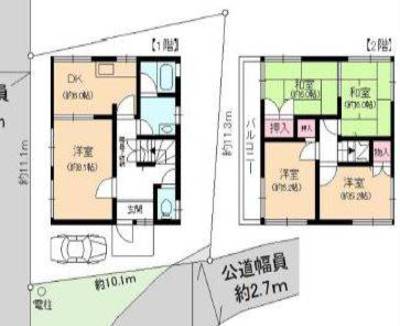 神奈川県平塚市 『片岡の白い一軒家』　内装外装リフォーム済平塚市片岡戸建ての間取り図