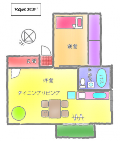 大阪府茨木市 Lavienne Repos303の間取り図