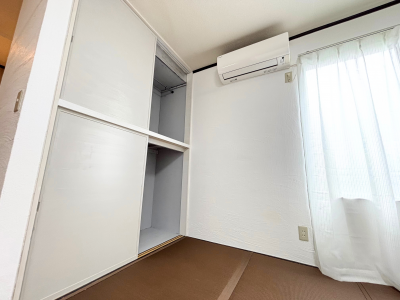 嬉しいエアコン付き。クリーニング済み＆稼働も確認済みです。