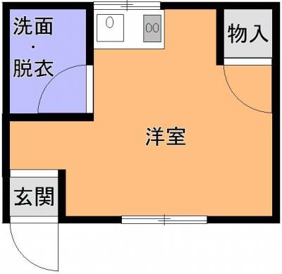 20㎡の部屋の間取図です