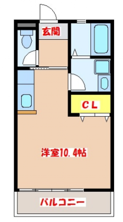 鹿児島県薩摩川内市 ｃｕｂｅ　Ｂ棟104の間取り図