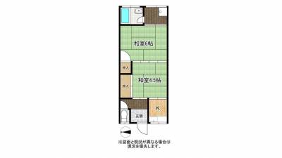 ２Kの間取りで広々快適生活