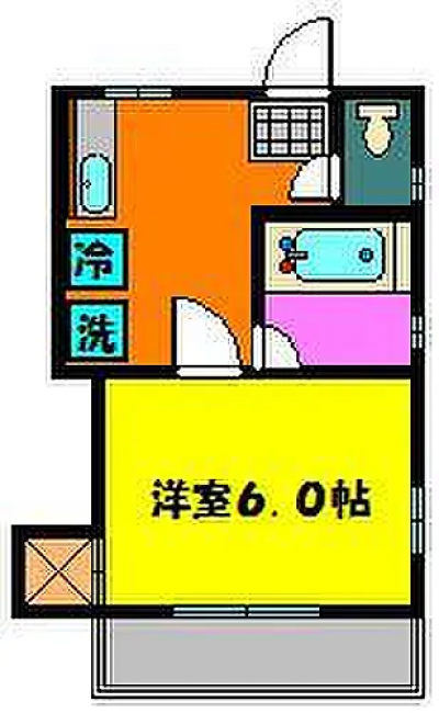 １Kの間取りになります。洋室です。