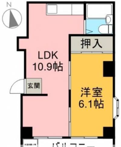 静岡県富士市 吉原パークハイツ202の間取り図