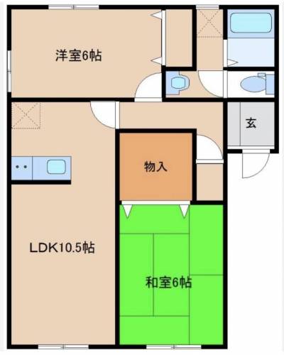 2LDKで広々とした間取りです