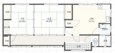 2LDKです。縁側のある物件です。