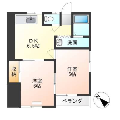 栃木県鹿沼市 ルナコートⅡ205号室の間取り図