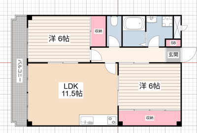 兵庫県加東市 フレッド滝野206の間取り図