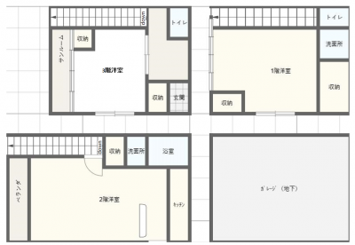 簡易な間取り図。※詳細は現地内見時にご確認下さい。