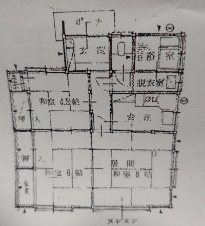 手書きの間取り図です