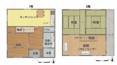 1階、2階の間取り図