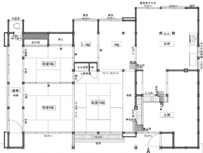 千葉県鴨川市 Forum鴨川_古民家(離れ・物置・古井戸付き)古民家(約150年)の間取り図