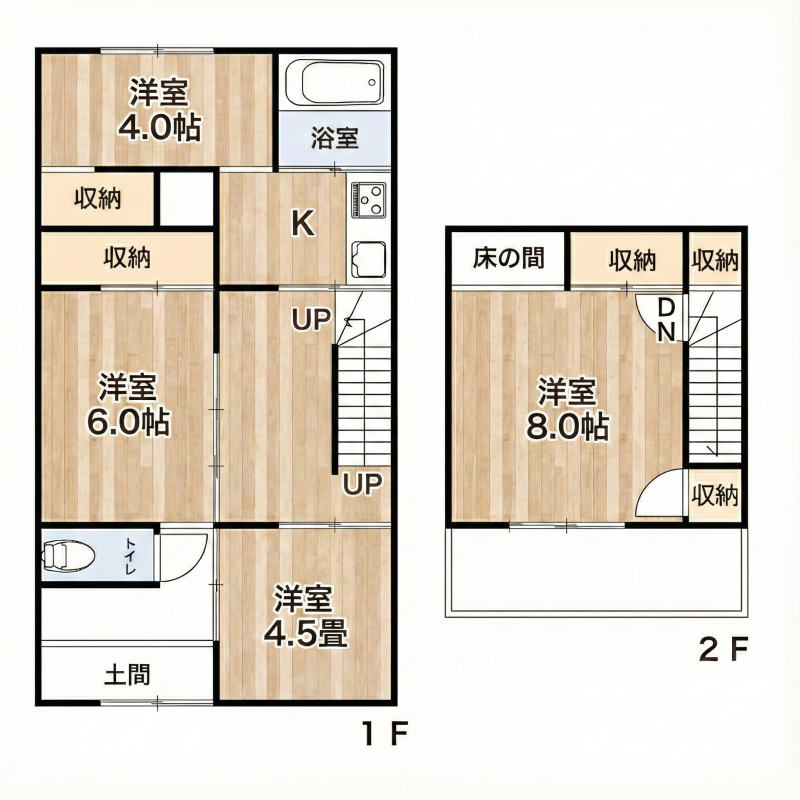 広々4SDKの2階建戸建て