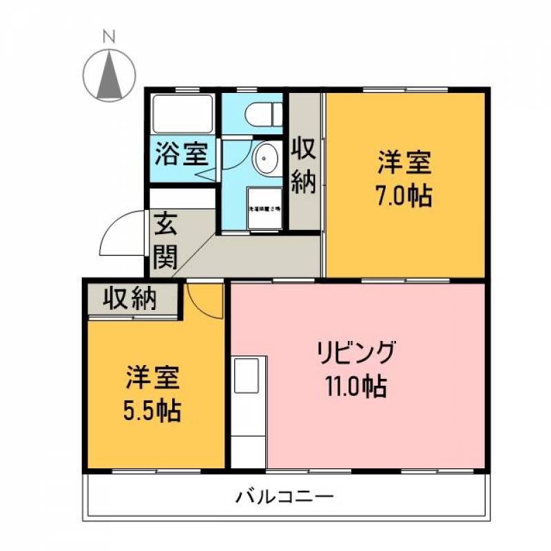 ファミリーでも使いやすい広々2LDKです♪