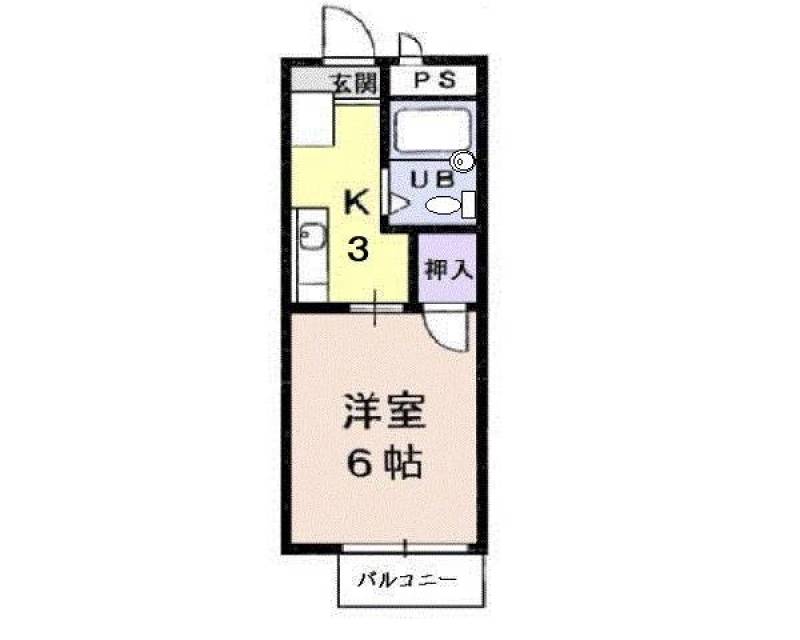 １Kタイプのお部屋です！
一人暮らしにはピッタリです。