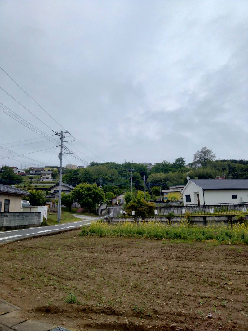 根小屋駅からみた景色です。左の道を歩いていきます。