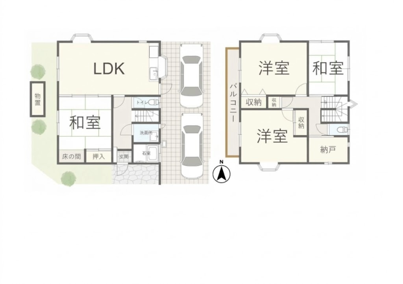収納たっぷり、ゆとりある４SLDKの間取りです