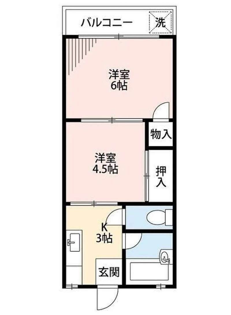 27㎡・2K♪一人でも二人でも使いやすい間取り！