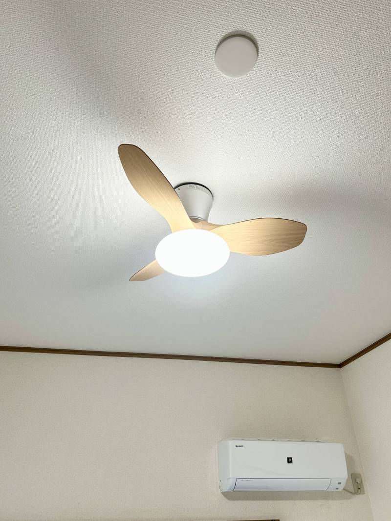 居室天井にはおしゃれなシーリングファンライト付♪