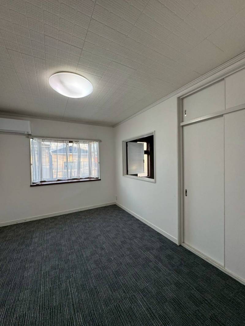 全面鏡収納付き珪藻土を天井壁に塗った洗面所