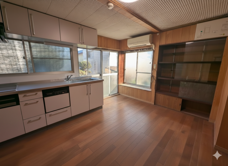 オール電化、システムキッチンです。