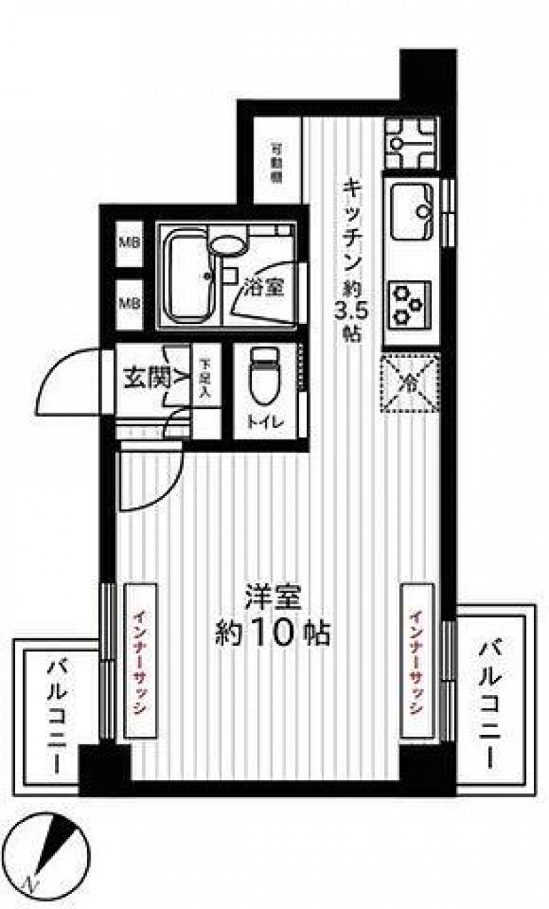 ワンルームで広めの13.5畳あります！