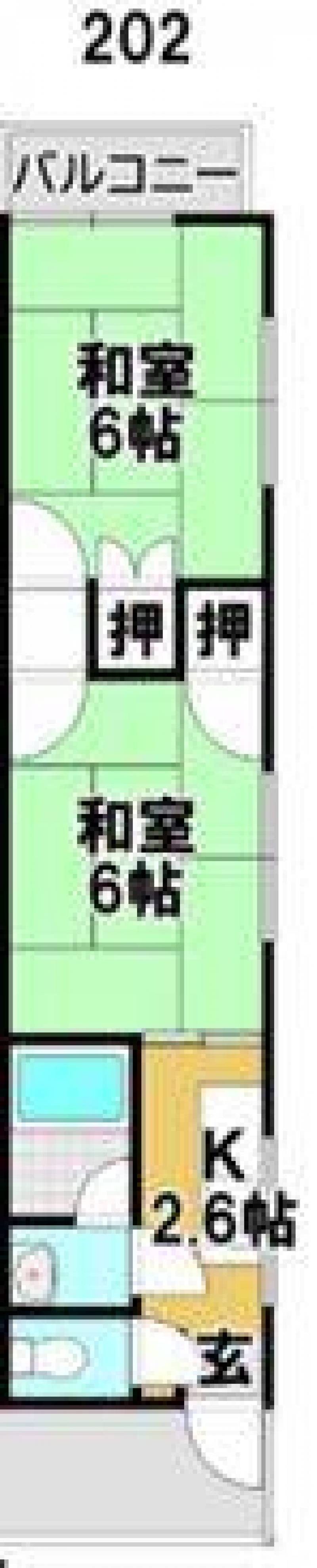 2室は落ち着きのある和室です。トイレ・バス別。