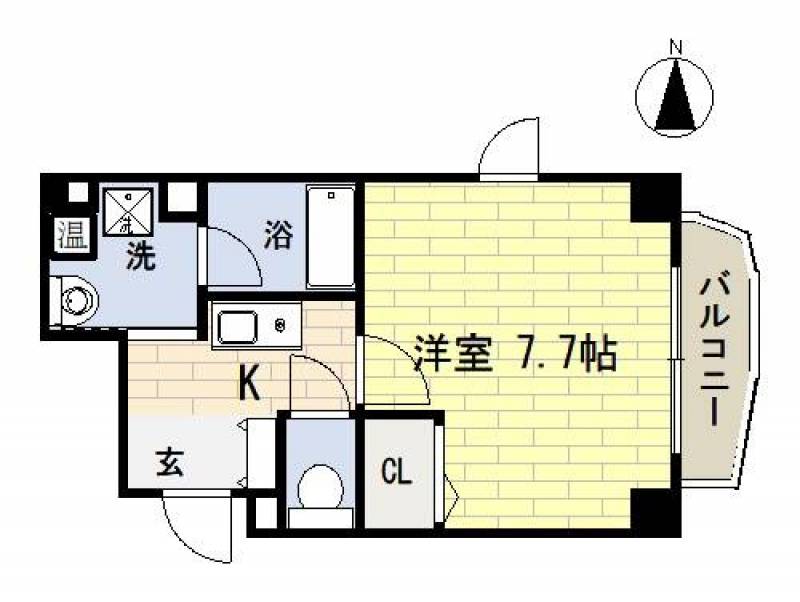 東向き7.7帖です