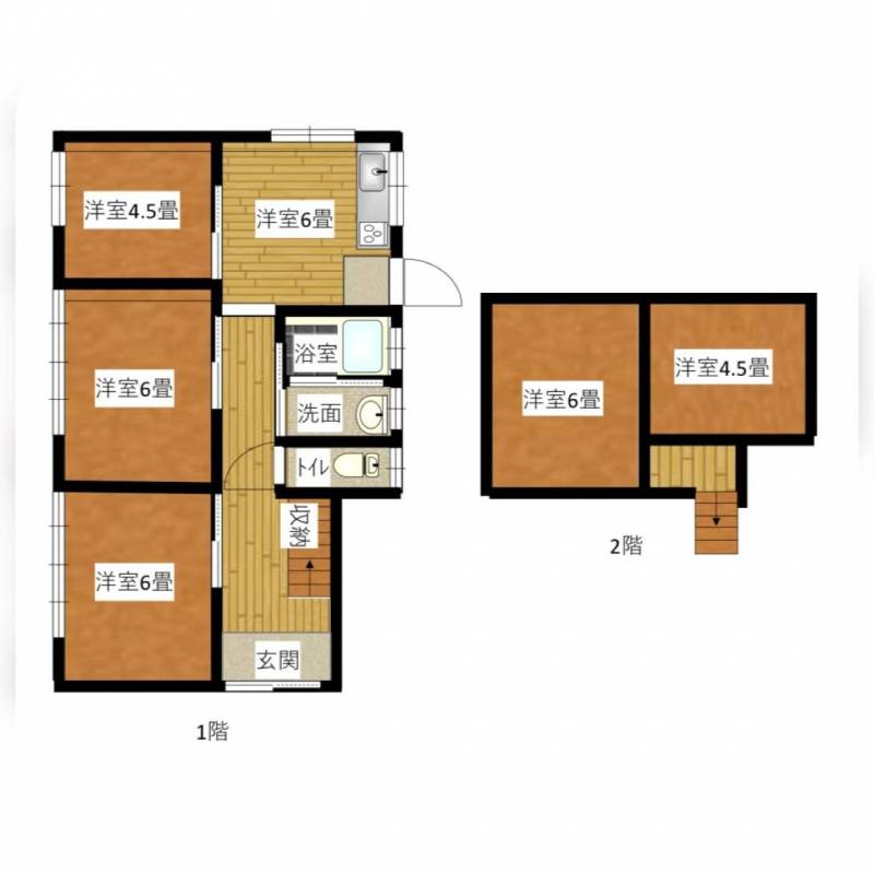 (訂正)2階洋室4.5畳は和室になります