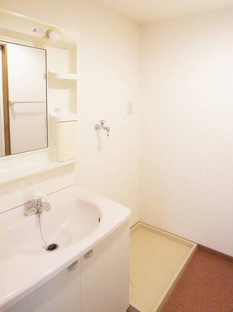 やっぱり室内洗濯機置き場ですよね。洗面所独立です。