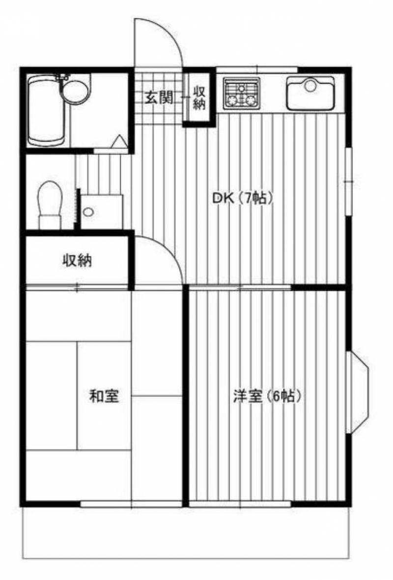 広々2DKで使いやすい間取り！