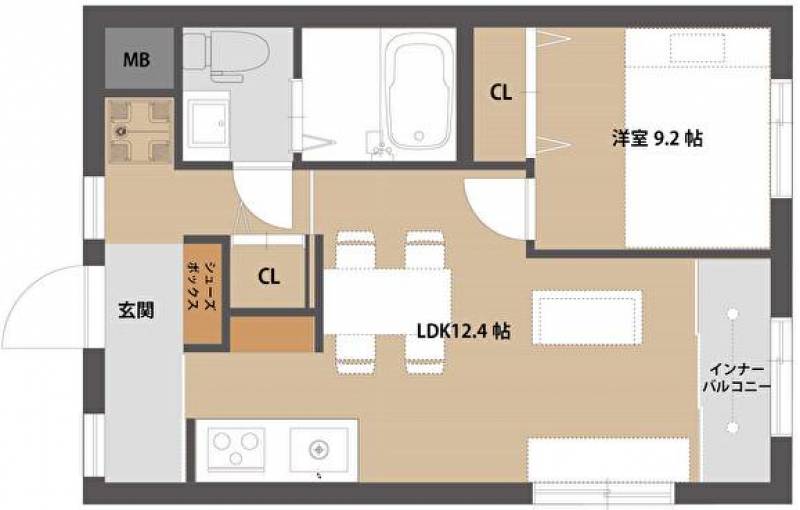 買い物帰りに便利な勝手口のある間取です。