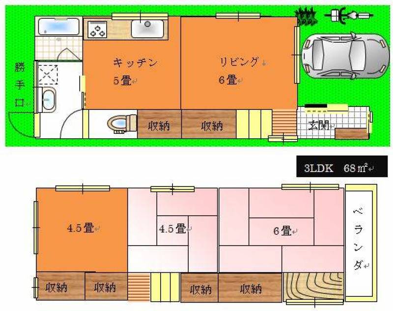 広々３LDKの間取りです。