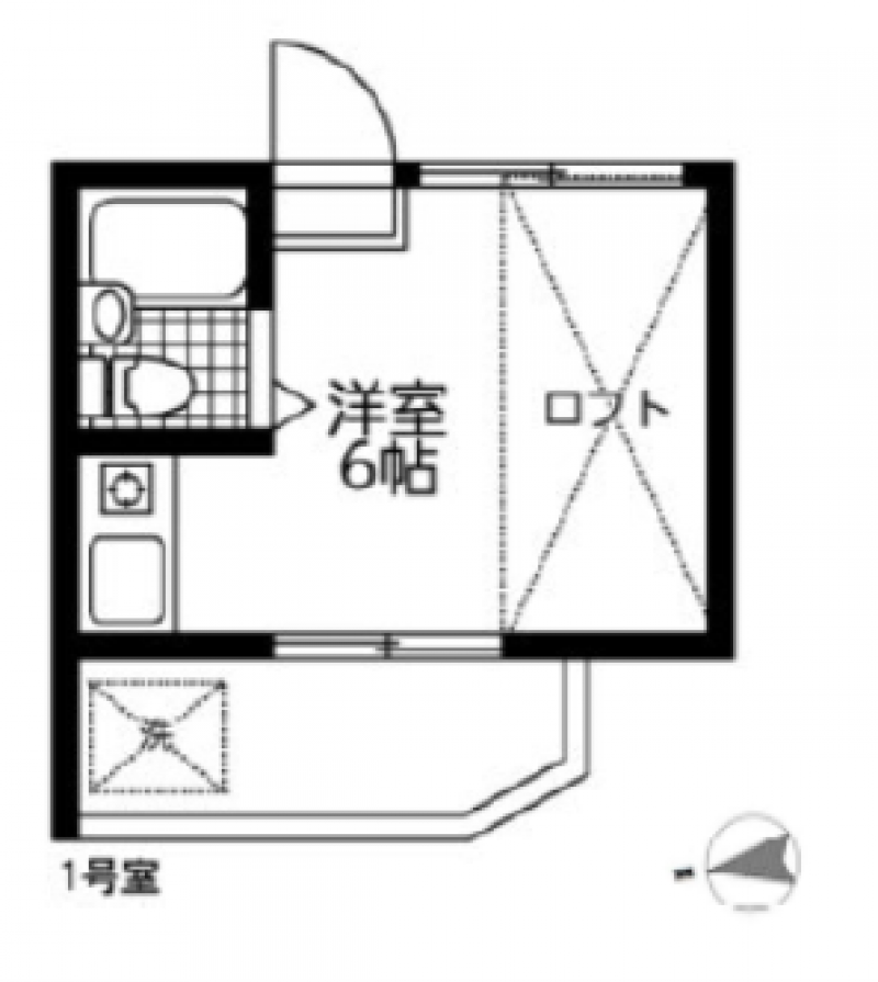 201号室。角部屋。※現況と図面が異なる場合は現況を優先。