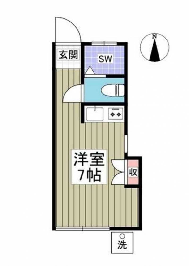 角部屋で2面採光のワンルーム！外壁テラスもタイル張り♪